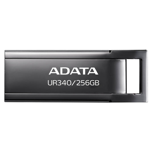 MEMORIA USB DE 256GB UR340 3.2 GEN 1 (RETROCOMPATIBLE 3.0 Y 2.0), DISEÑO ELEGANTE SIN TAPA. COLOR METÁLICO NEGRO. AROY-UR340-256GBK