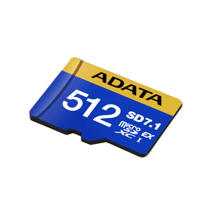 MICROSDXC ADATA, 512GB SD7.1 EXPRESS UHS-I U3 V30, CLASE 10 (A2), PCIE GEN3 X1, VELOCIDADES DE LECTURA Y ESCRITURA DE HASTA 800/700 MB/S UD512GEX3L1-C