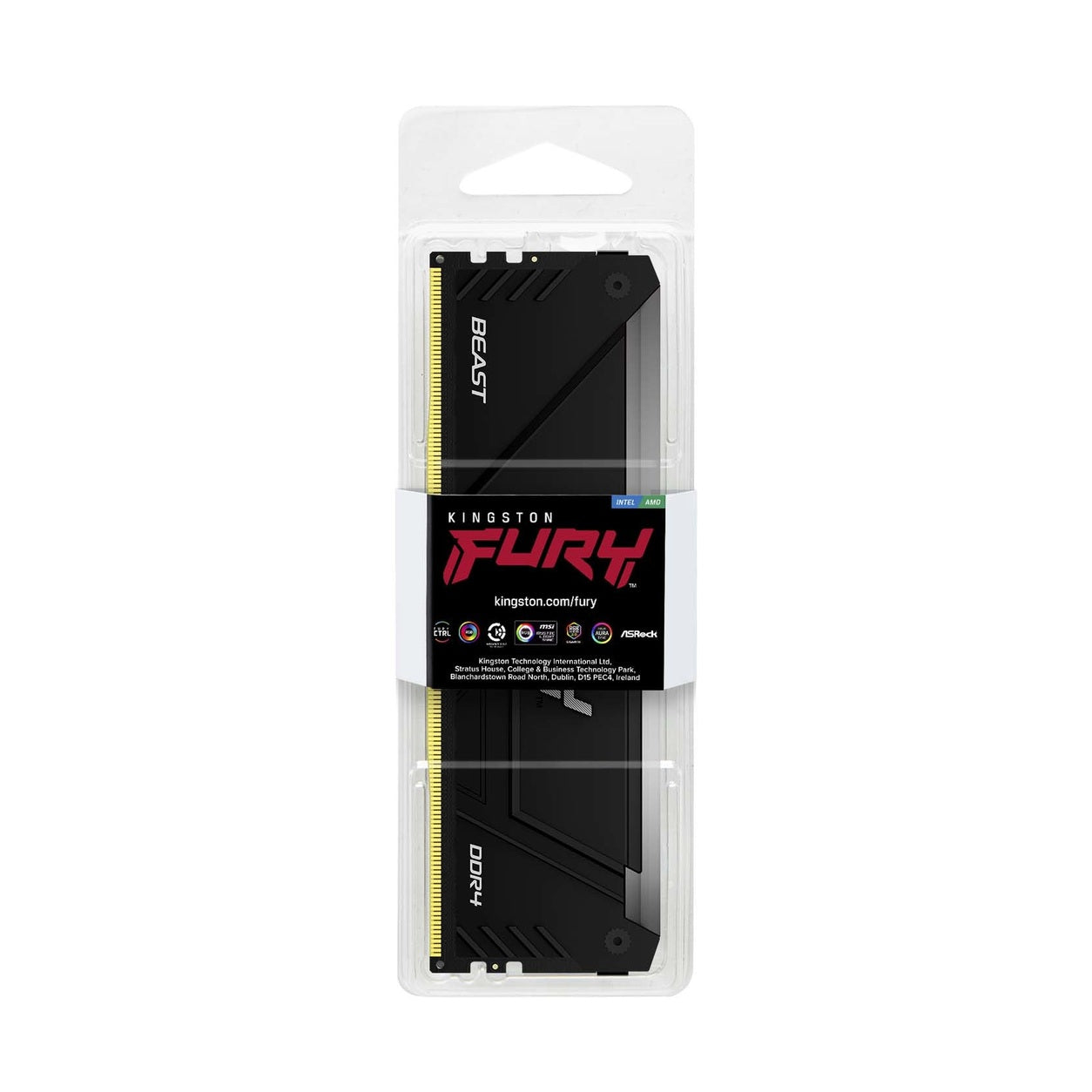 MEMORIA RAM KINGSTON FURY BEAST BLACK XMP RGB DIMM DDR4 8GB 3200MT/S CL16 1RX8 1.35V
