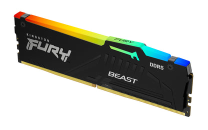 MEMORIA RAM KINGSTON FURY BEAST BLACK XMP RGB DIMM DDR5 16GB 5200MT/S CL40 1RX8 1.25V