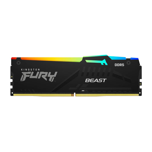 MEMORIA RAM KINGSTON FURY BEAST BLACK XMP RGB DIMM DDR5 16GB 5200MT/S CL40 1RX8 1.25V