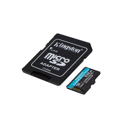 MEMORIA MICROSD KINGSTON CANVAS GO! PLUS GEN4 512GB R.200MB/S W.160MB/S CL10 UHS-I U3 V30 A2