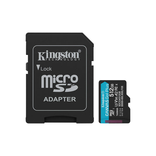 MEMORIA MICROSD KINGSTON CANVAS GO! PLUS GEN4 512GB R.200MB/S W.160MB/S CL10 UHS-I U3 V30 A2