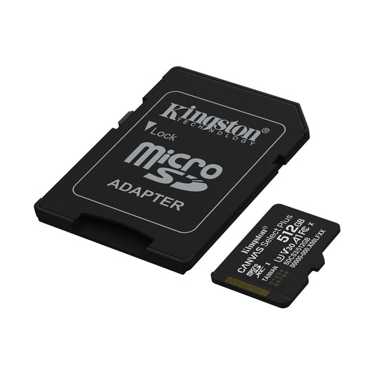 MEMORIA MICROSD KINGSTON CANVAS SELECT PLUS GEN3 512GB R.150MB/S CL10 UHS-I U3 V30 A1