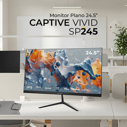 MONITOR PLANO 24.5 PULGADAS CAPTIVE VIVD SP245, FULL HD 1920X1080 PX, 75 HZ