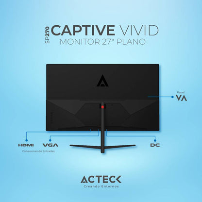 MONITOR CAPTIVVIVID II SP270 ACTECK PANEL DE 27 PULGADAS, RESOLUCIÓN MAX 1920*1080P, FRECUENCIA: 100HZ