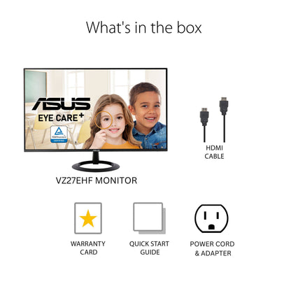 MONITOR ASUS EYECARE GAMING VA27EHF 27  (90LM0550-B031B0) 1080P, IPS, FULL HD, SIN MARCO, 100 HZ, 1 MS, HDMI(V1.4) X 1, MONTAJE EN PARED VESA