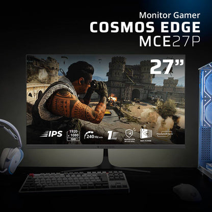 MONITOR GAMER 27 PULGADAS COSMOS EDGE MCE27P BALA RUSH IPS, RESOLUCIÓN: 1920 X 1080  FHD FRECUENCIA: 240HZ