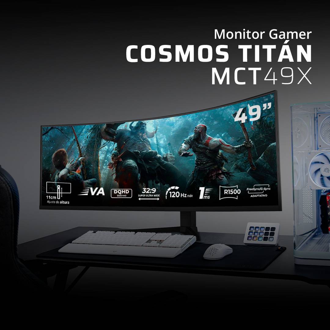 MONITOR GAMING CURVO 49 PULGADAS 120HZ: COSMOS TITAN MCT49X BALAM RUSH FREESYNC/G-SYNC ADAPTATIVO