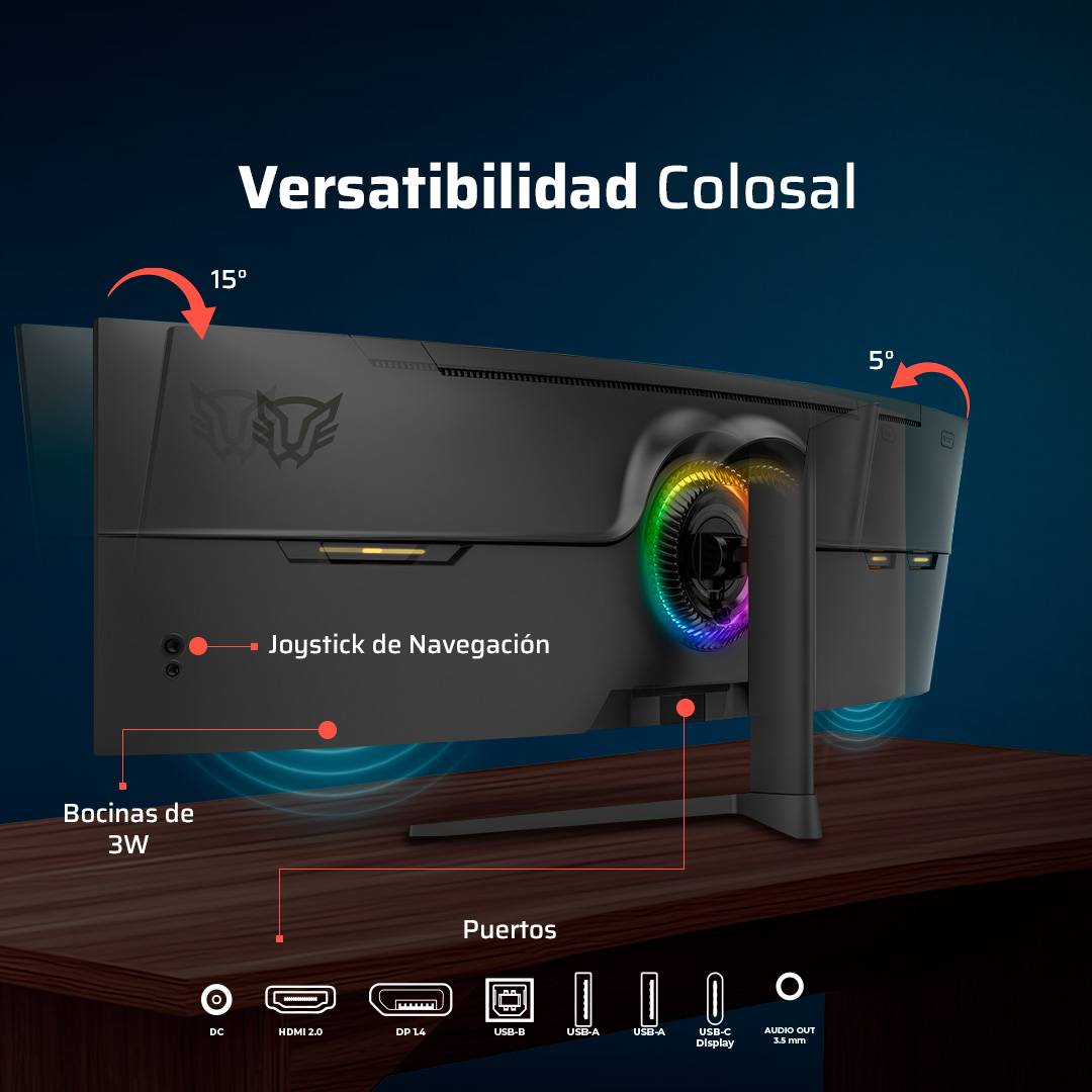 MONITOR GAMING CURVO 49 PULGADAS 120HZ: COSMOS TITAN MCT49X BALAM RUSH FREESYNC/G-SYNC ADAPTATIVO