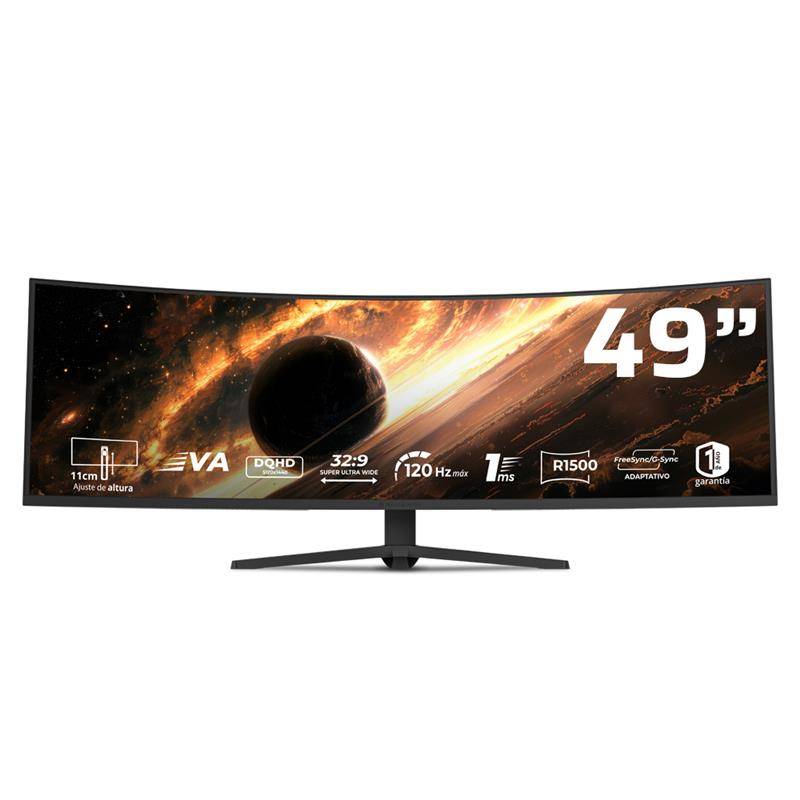 MONITOR GAMING CURVO 49 PULGADAS 120HZ: COSMOS TITAN MCT49X BALAM RUSH FREESYNC/G-SYNC ADAPTATIVO