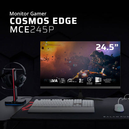 MONITOR GAMER 24.5 PULGADAS COSMOS EDGE MCE245P BALA RUSH VA, RESOLUCIÓN: 1920 X 1080  FHD FRECUENCIA: 240HZ