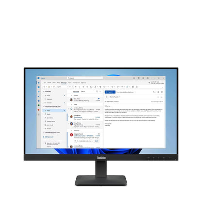 MONITOR LENOVO THINKVISION S24-4E , 23.8 PULGADAS FHD. RESOLUCIÓN 1920X1080, TIEMPO DE RESPUESTA DE 4 MS, COLOR RAVEN BLACK, GARANTÍA DE 3 AÑOS