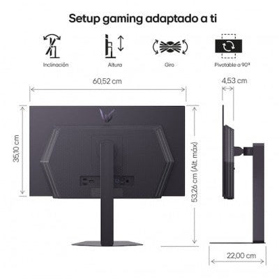 MONITOR GAMING LG 27GX704A-B, 27 PULGADAS, 2560 X 1440 PIXELES, .03 MS, OLED, 240 HZ