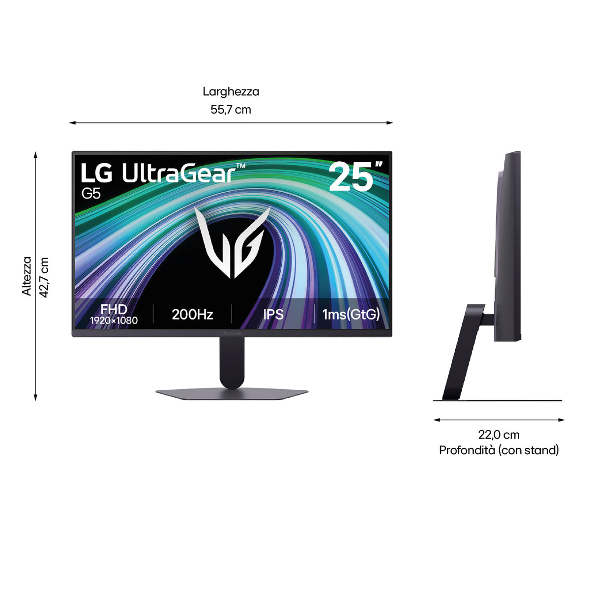 MON LG 25 25G523B-B GAMING FHD 200HZ UG