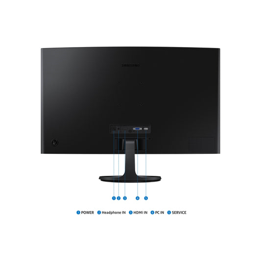 MONITOR SAMSUNG 27 PULGADAS ESSENTIAL, FHD, CURVATURA 1800R, 75HZ, 4MS, COLOR NEGRO, LS27D360GALXZX