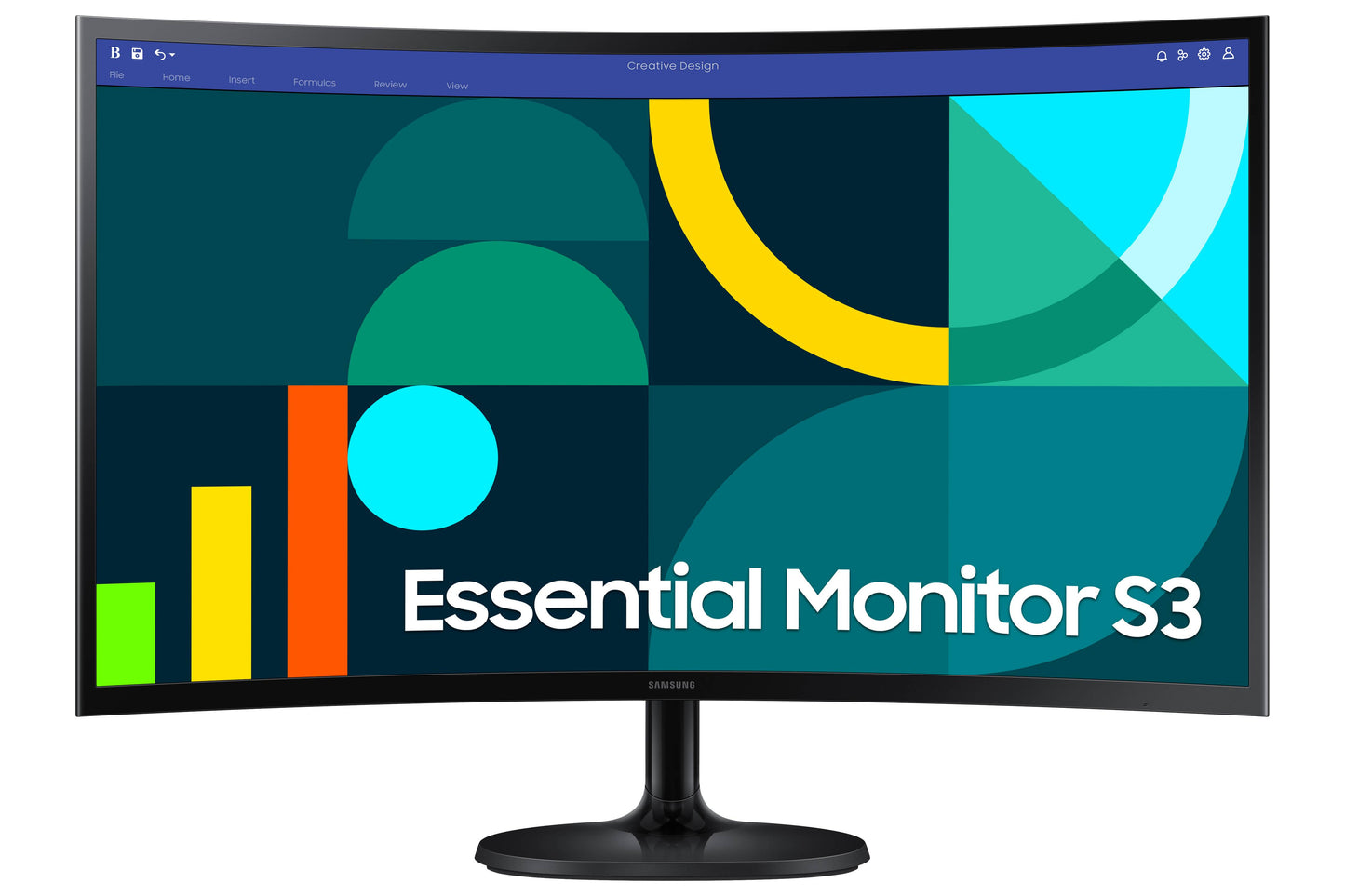 MONITOR SAMSUNG 27 PULGADAS ESSENTIAL, FHD, CURVATURA 1800R, 75HZ, 4MS, COLOR NEGRO, LS27D360GALXZX