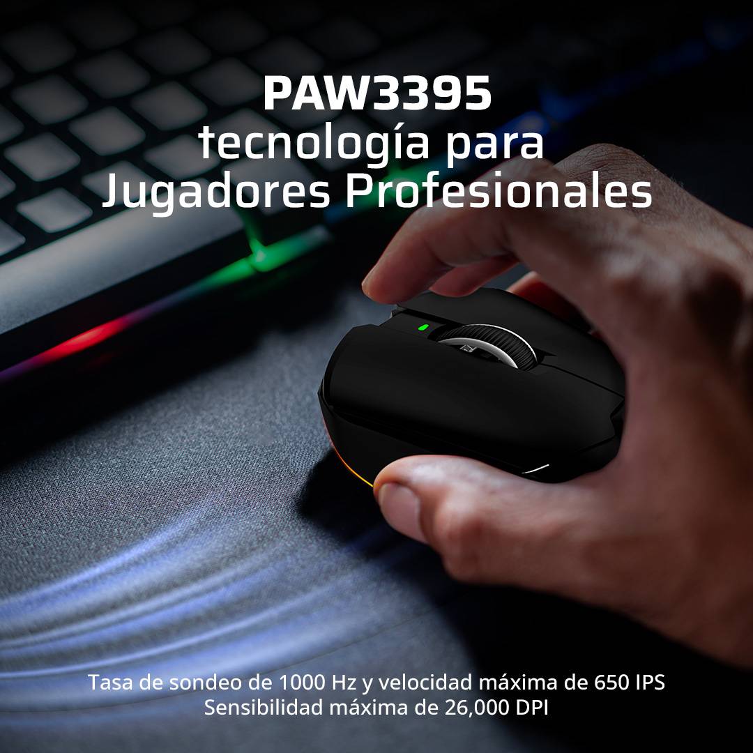 MOUSE GAMER INALÁMBRICO DRIFT PRO MG7 BALAM RUSH CONECTIVIDAD USB DONGLE 2.4GHZ