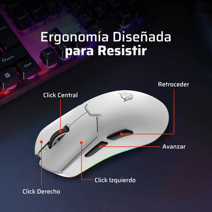 MOUSE GAMER INALÁMBRICO DRIFT PRO MG7 BALAM RUSH CONECTIVIDAD USB DONGLE 2.4GHZ