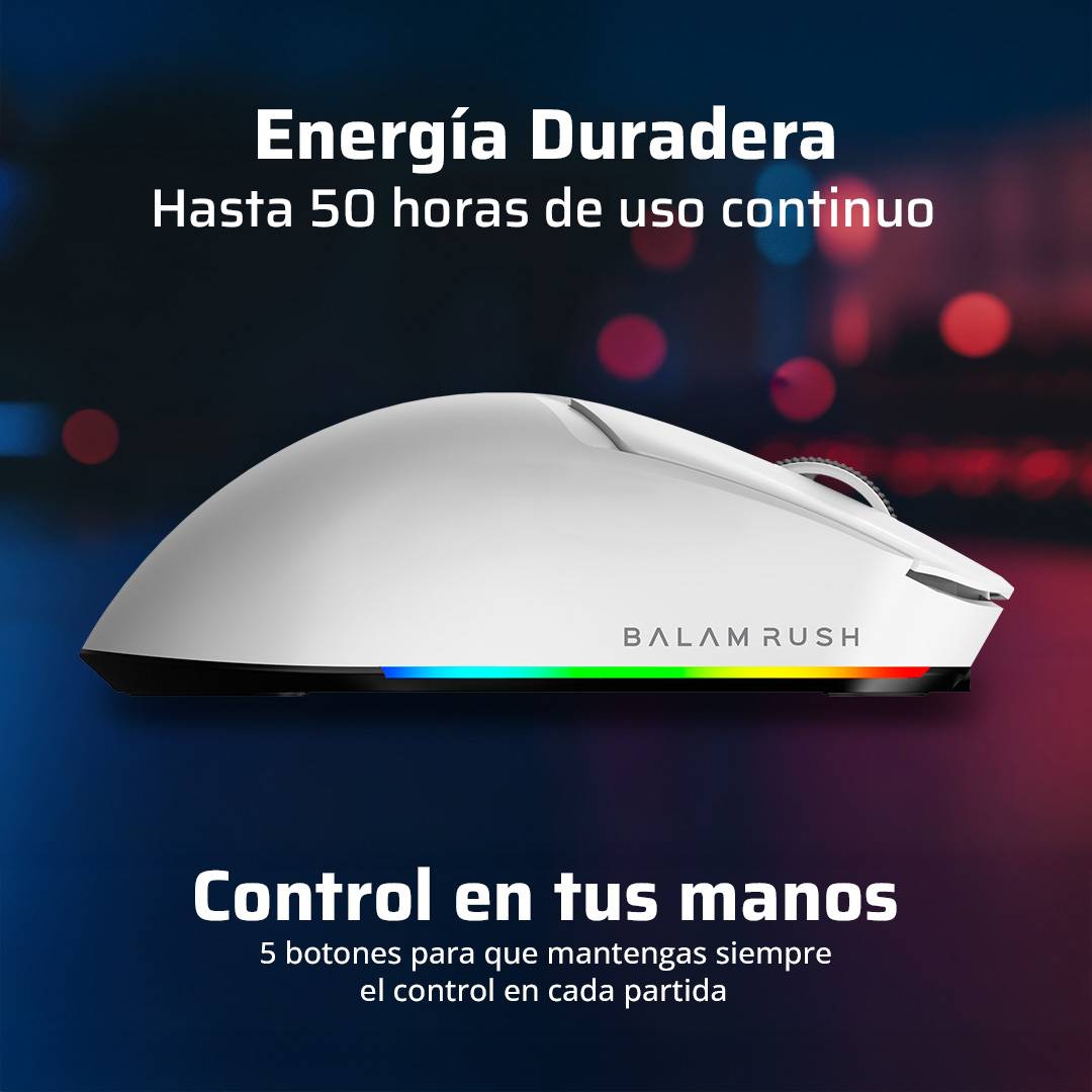 MOUSE GAMER INALÁMBRICO DRIFT PRO MG7 BALAM RUSH CONECTIVIDAD USB DONGLE 2.4GHZ
