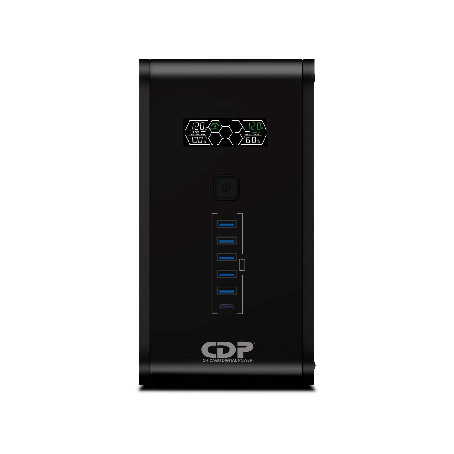 NO-BREAK CDP R-SMART1210 1200VA/720W UPS INTERACTIVA AVR 10 SALIDAS, 560 JOULES, PROTECCION RJ45, LCD, SOFTWARE 120 VAC