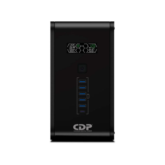 NO-BREAK CDP R-SMART1210 1200VA/720W UPS INTERACTIVA AVR 10 SALIDAS, 560 JOULES, PROTECCION RJ45, LCD, SOFTWARE 120 VAC
