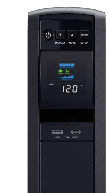 NO-BREAK CYBERPOWER CP1500PFCLCD, 1500 VA, 1000 W, 8 H, NEGRO