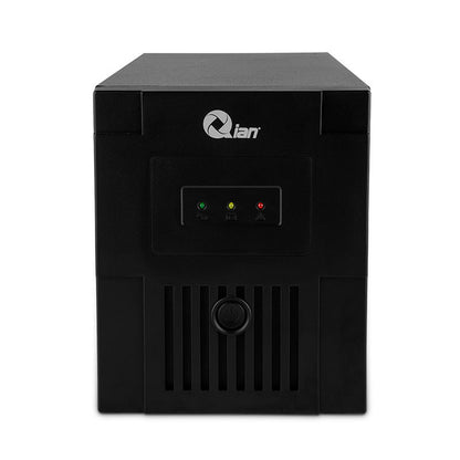 QIAN NO BREAK/UPS 1000VA, CAPACIDAD 1000VA Y 500W DE VOLTAJE, RECARGA EN 4 A 6 HORAS, INDICADORES LED Y ALARMA, 4 TOMAS DE CORRIENTE, QEI-1000-01