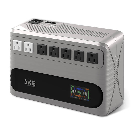 NO BREAK INTERACTIVO SKE ENERGY GF1000 1000VA/600W, COLOR PLATA Y NEGRO, VOLTAJE DE ENTRADA Y SALIDA 120V