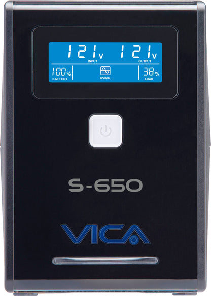 NO BREAK INTERACTIVO S650, 650VA/360W, ENTRADA 127VCA 60 HZ, SALIDA 120VCA, 4 TOMAS REGULADAS/4 REGULADAS Y RESPALDADAS, PANTALLA LCD,BREAKER TERMICO