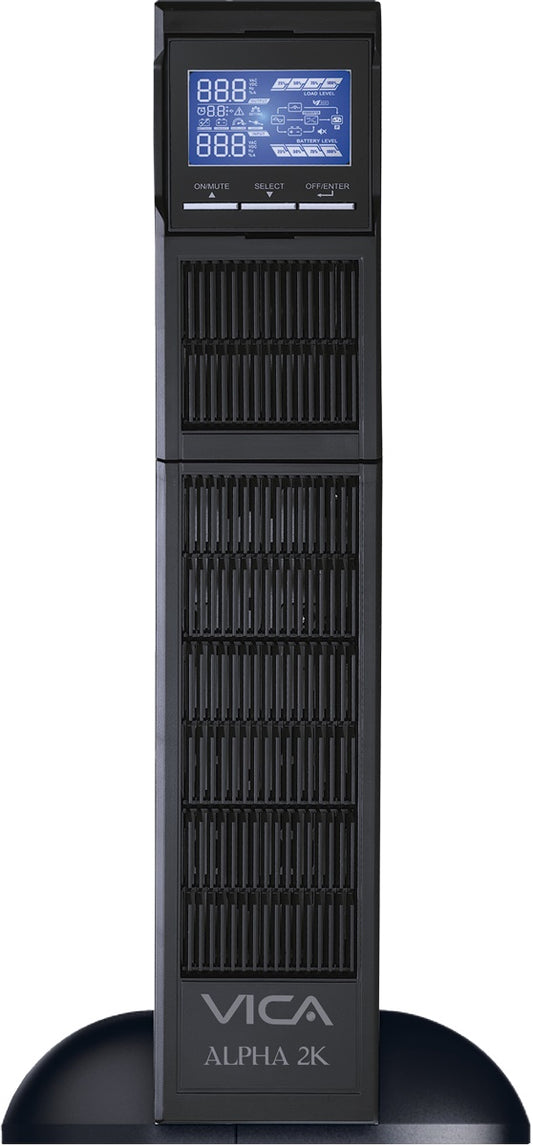 UPS ONLINE DOBLE CONVERSIÓN RACK ALPHA 2K, 2000VA/2000W, 8 NEMA 5-15/20R PROTEGIDOS, ENTRADA NEMA 5-20P, 55/150VCA, SALIDA 100/110/115/120/127VCA, SNMP
