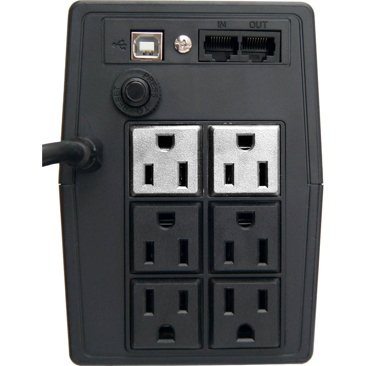 NO BREAK INTERACTIVO OPTIMA 800, 800VA/480W, VOLTAJE 120/127 +/-5%, 6 NEMA 5-15R 4 RESPALDADAS/2 REGULADAS, FP 0.6, PROTECCION DE LINEA RJ11/RJ45, LEDS