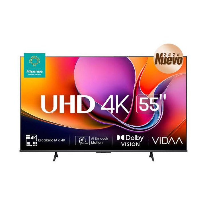 TELEVISOR HISENSE 55A65NV, 55 PULGADAS, LED 4K UHD, 3840 X 2160 PIXELES, VIDAA SMART TV