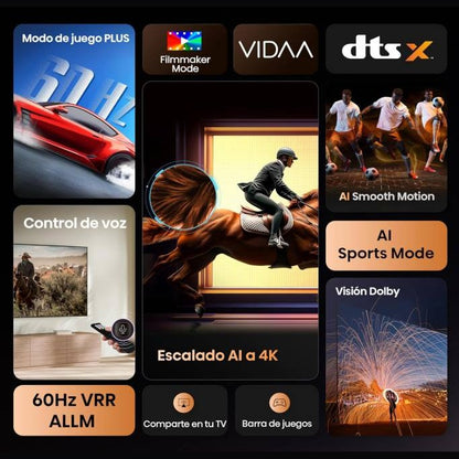 TELEVISOR HISENSE 43A65NV, 43 PULGADAS, LED 4K UHD, 3840 X 2160 PIXELES, VIDAA SMART TV
