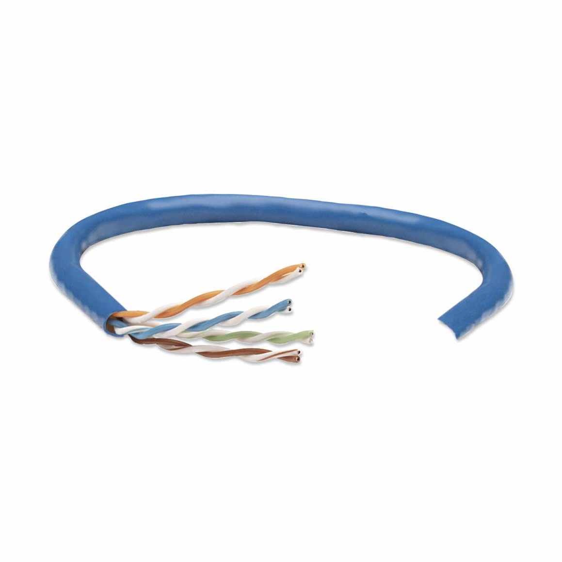 BOBINA DE CABLE DE RED UTP, SOLIDA,  362344, ALUMINIO CON RECUBRIMIENTO DE COBRE (CCA), 305M, CAT 5E, COLOR AZUL, 4 PARES, 24AWG