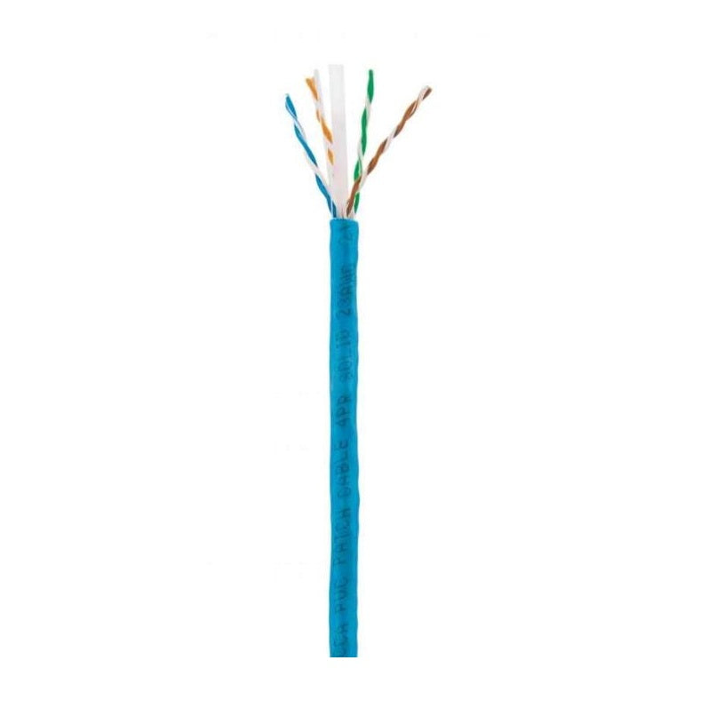BOBINA DE CABLE DE RED UTP, SOLIDA, 704670, ALUMINIO CON RECUBRIMIENTO DE COBRE (CCA), 305M, CAT 6, COLOR AZUL, 4 PARES, 23AWG