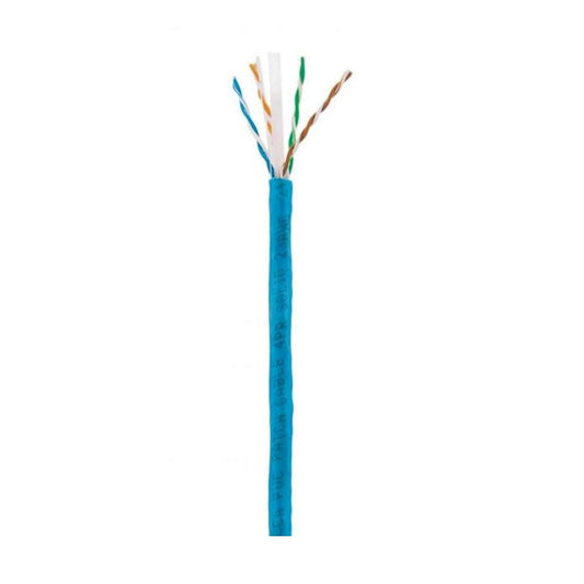 BOBINA DE CABLE DE RED UTP, SOLIDA, 704670, ALUMINIO CON RECUBRIMIENTO DE COBRE (CCA), 305M, CAT 6, COLOR AZUL, 4 PARES, 23AWG