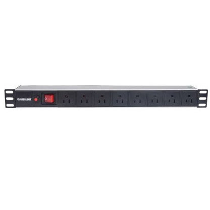 713993 BARRA MULTICONTACTO CON 8 SALIDAS PARA MONTAJE EN RACK DE 19", TIPO EU, PROTECCIÓN CONTRA SOBRECARGAS,CABLE DE ALIMENTACIÓN 3M