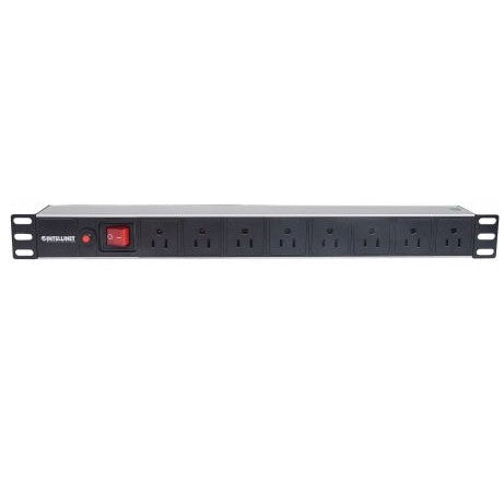 713993 BARRA MULTICONTACTO CON 8 SALIDAS PARA MONTAJE EN RACK DE 19", TIPO EU, PROTECCIÓN CONTRA SOBRECARGAS,CABLE DE ALIMENTACIÓN 3M