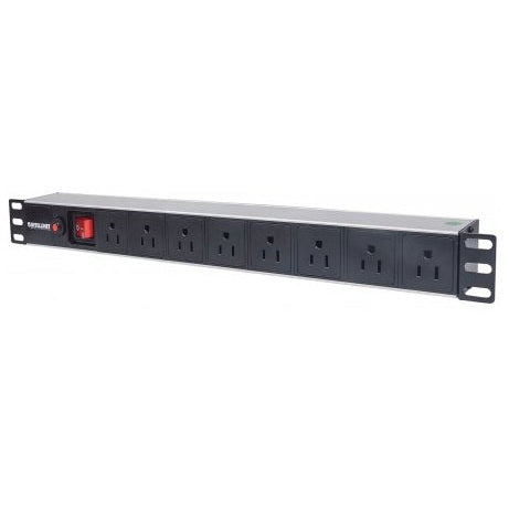 713993 BARRA MULTICONTACTO CON 8 SALIDAS PARA MONTAJE EN RACK DE 19", TIPO EU, PROTECCIÓN CONTRA SOBRECARGAS,CABLE DE ALIMENTACIÓN 3M