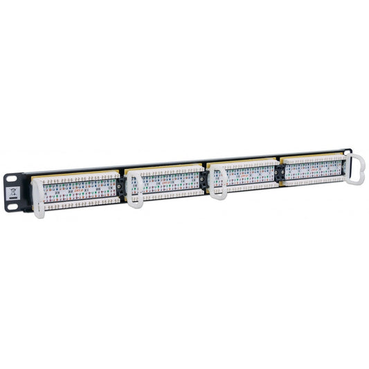 520959 PANEL DE PARCHEO CAT6 24 PUERTOS 1U; SOPORTA CABLE TRENZADO SÓLIDO Y MULTIFILAR DE CALIBRES 22 Y 26 AWG.