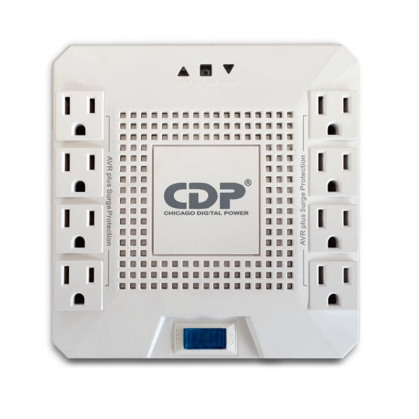 REGULADOR DE VOLTAJE CDP R-AVR1808 1800VA/1000W AVR, 8 SALIDAS, 175 JULIOS, PROTECCION RJ45, 120 VAC