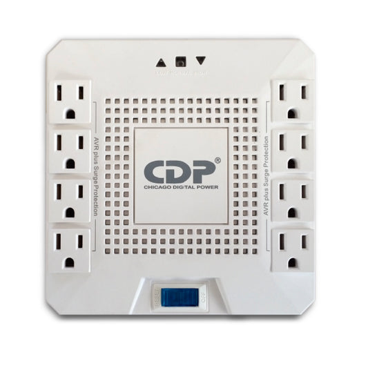 REGULADOR DE VOLTAJE CDP R-AVR1808 1800VA/1000W AVR, 8 SALIDAS, 175 JULIOS, PROTECCION RJ45, 120 VAC