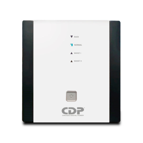 REGULADOR DE VOLTAJE CDP R-AVR2408 2400VA/1200W AVR LINEA BLANCA, 8 SALIDAS, 525 JULIOS, SISTEMA DE RETARDO DE ENCENDIDO, PROTECCIÓN COAXIAL, 120 VAC.