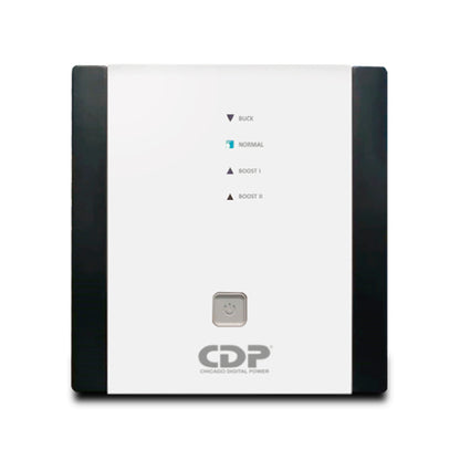 REGULADOR DE VOLTAJE CDP R-AVR2408 2400VA/1200W AVR LINEA BLANCA, 8 SALIDAS, 525 JULIOS, SISTEMA DE RETARDO DE ENCENDIDO, PROTECCIÓN COAXIAL, 120 VAC.