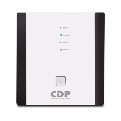 REGULADOR DE VOLTAJE CDP R-AVR5008 5000VA/2500W AVR LINEA BLANCA, 8 SALIDAS, 525 JULIOS, SISTEMA DE RETARDO DE ENCENDIDO, PROTECCIÓN COAXIAL, 120 VAC