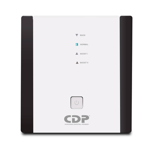 REGULADOR DE VOLTAJE CDP R-AVR5008 5000VA/2500W AVR LINEA BLANCA, 8 SALIDAS, 525 JULIOS, SISTEMA DE RETARDO DE ENCENDIDO, PROTECCIÓN COAXIAL, 120 VAC