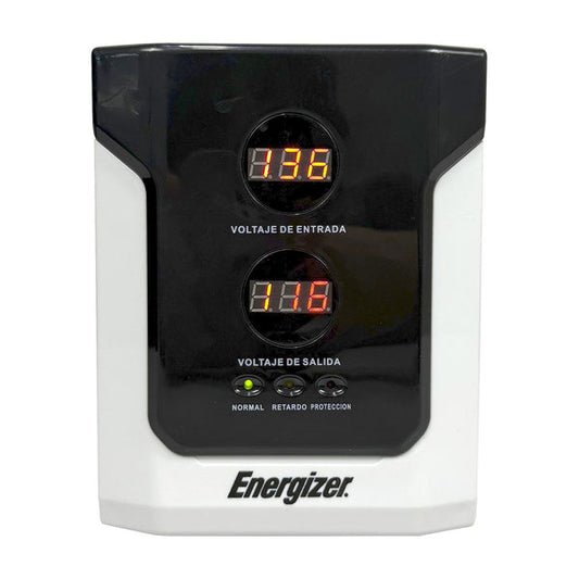REGULADOR ENERGIZER 2500VA/1500W (ERENRLB25VA). RANGO 90-145VCA, FUS. 15A, 2 CONTACTOS, LED. IDEAL P/LÍNEA BLANCA. CERT. ROHS/NOM/CE. 2 AÑOS GTÍA.