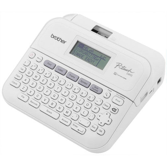 ROTULADOR BROTHER P-TOUCH PTD410, TRANSFERENCIA TÉRMICA, USB, TECLADO QWERTY, ADAPTADOR AC, IMPRIME ETIQUETAS LAMINADAS DE HASTA 18 MM DE ANCHO