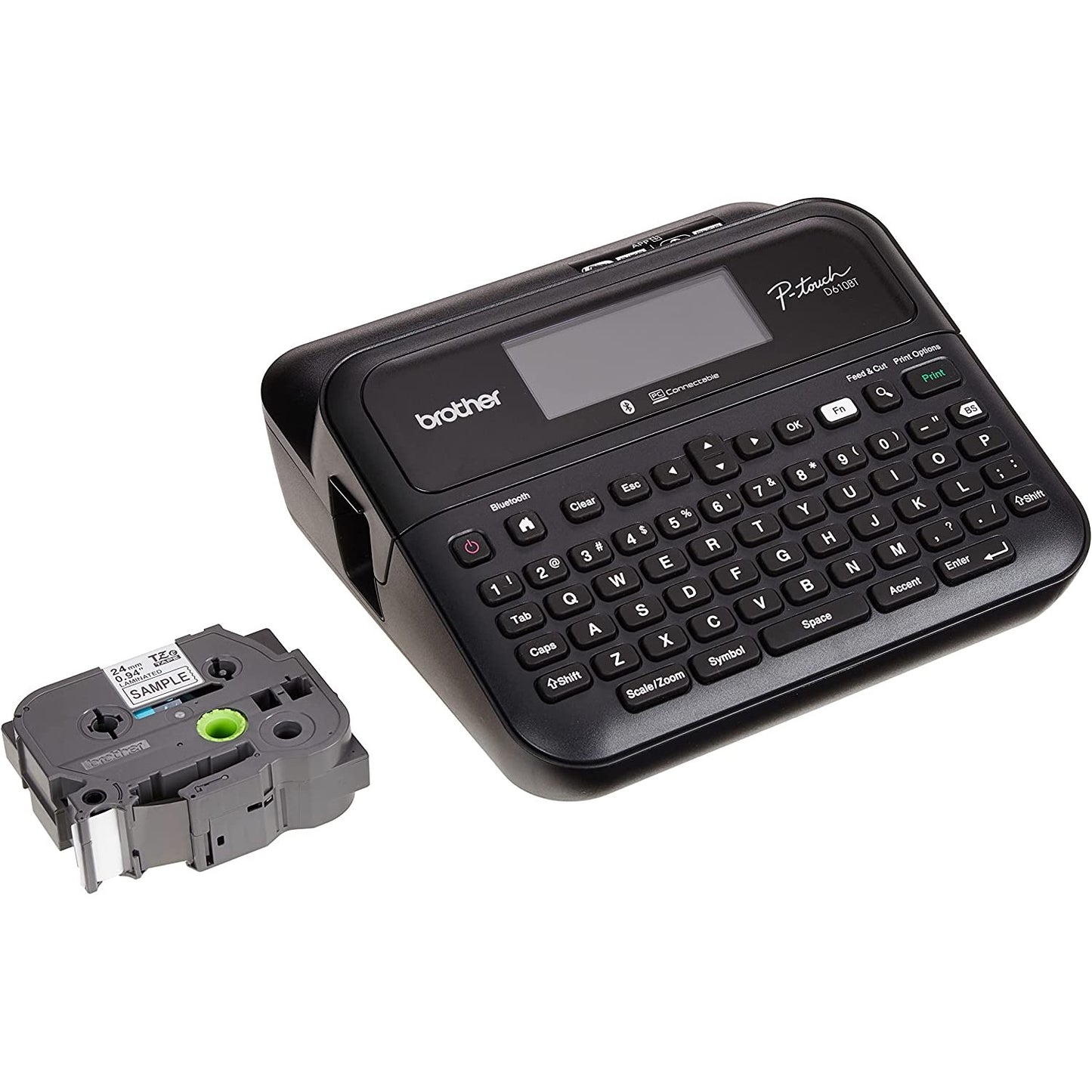 ROTULADOR BROTHER P-TOUCH PTD610BT, TRANSFERENCIA TÉRMICA, BLUETOOTH, TECLADO QWERTY, ADAPTADOR AC, IMPRIME ETIQUETAS LAMINADAS DE HASTA 24 MM DE ANCHO